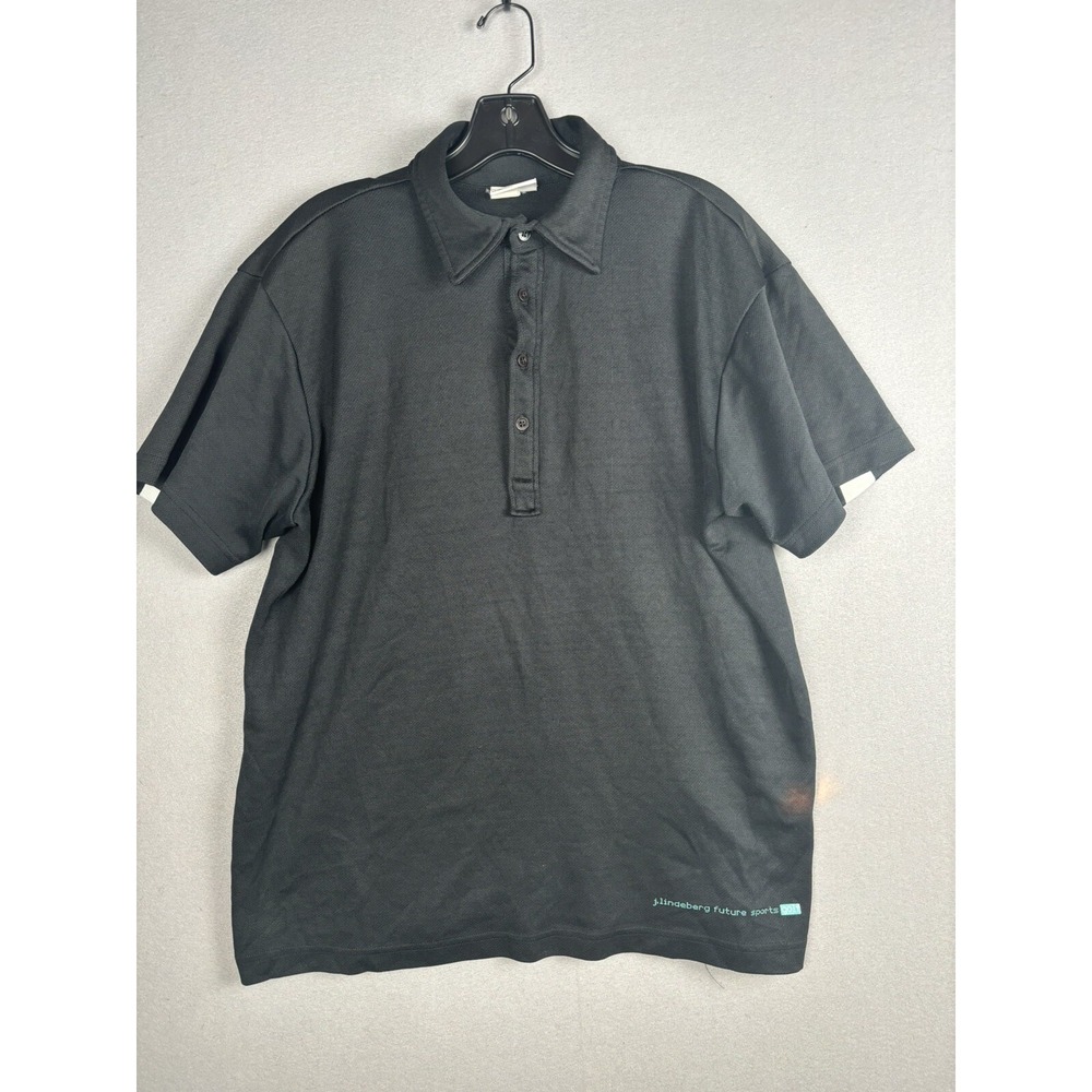 J. Lindeberg Men's Polo Shirt XL Black Golf Collared Future Sports 3182